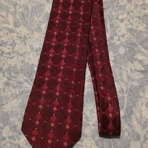 Ermenegildo Zegna Burgundy Checkered Tie